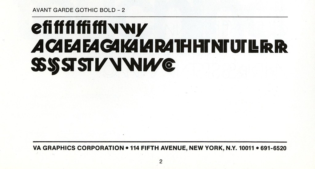 Avant garde gothic ligatures for braces